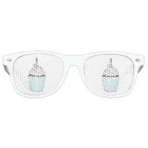Lunettes De Fête Retro Fête Anniversaire Favorisant Bleu Cupcake Chandell