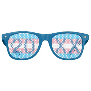 Lunettes De Fête Retro Fête de la fierté transgenre année bleu personnali