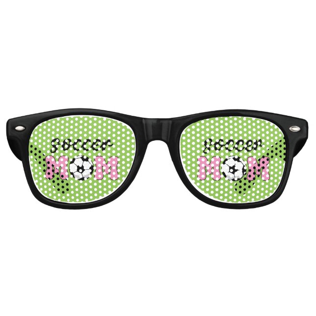 Lunettes De Fête Retro Fête des mères de maman de football (Devant)