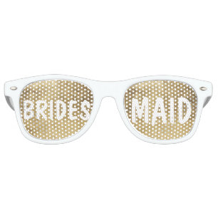 Lunettes De Fête Retro Feuille d'or en faux or de luxe Bridesmaid