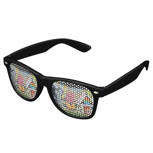 Lunettes De Fête Retro Figure Rose Étrange De Fun (Angulaire)
