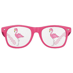 Lunettes De Fête Retro Flamant rose rose Tropical Bird Beach Island Parad