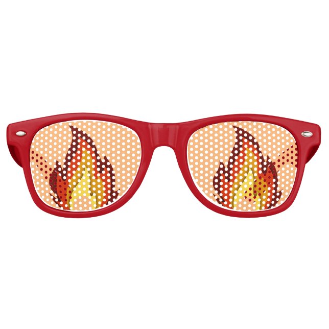 Lunettes De Fête Retro Flammes d'incendie géniales (Devant)