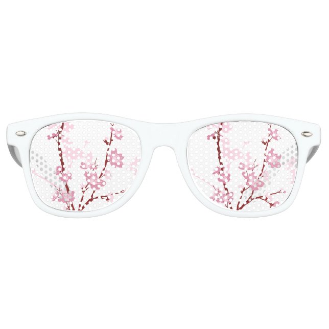 Lunettes De Fête Retro Fleur de cerisier japonaise, douce fleur rose, gir (Devant)