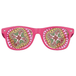Lunettes De Fête Retro Fleur de fraise rose