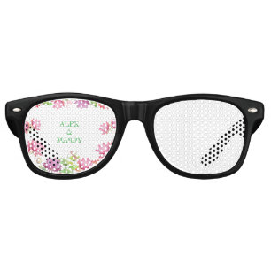 Lunettes De Fête Retro Fleur de Lotus Élégante à l'Aquarelle Rose