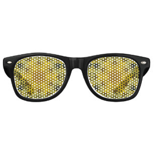 Lunettes De Fête Retro Fleur soleil éclate dorée