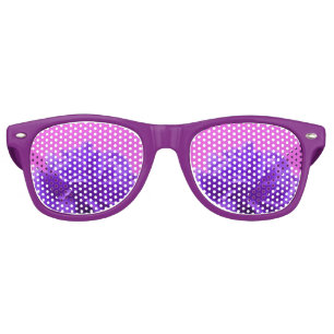 Lunettes De Fête Retro Floral de framboise violet coloré