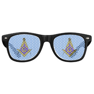 Lunettes De Fête Retro Freemason (bleu)