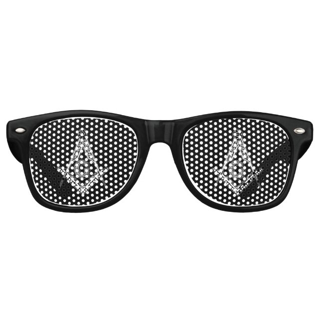 Lunettes De Fête Retro Freemason (Noir) (Devant)