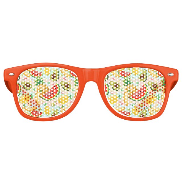 Lunettes De Fête Retro Fruits d'été frais Motif (Devant)