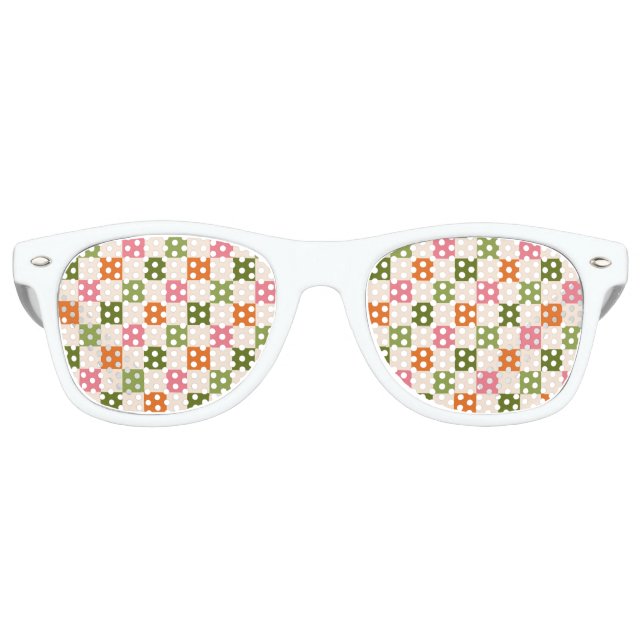 Lunettes De Fête Retro Fun Retro Checkerboard | Faveur Anniversaire de en (Devant)