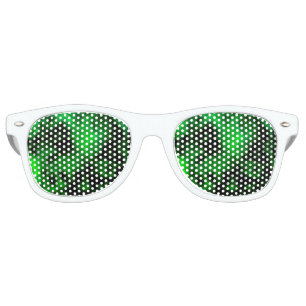 Lunettes De Fête Retro Funky Neon Green Emerald Halloween Abstrait