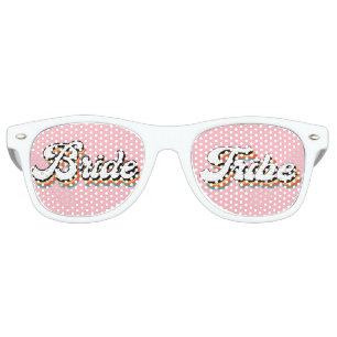 Lunettes De Fête Retro Funky Retro Vintage Mariée Tribe rose Bachelorette