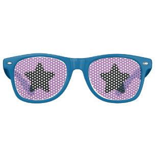 Lunettes De Fête Retro Funny Black Star violet Arrière - plan