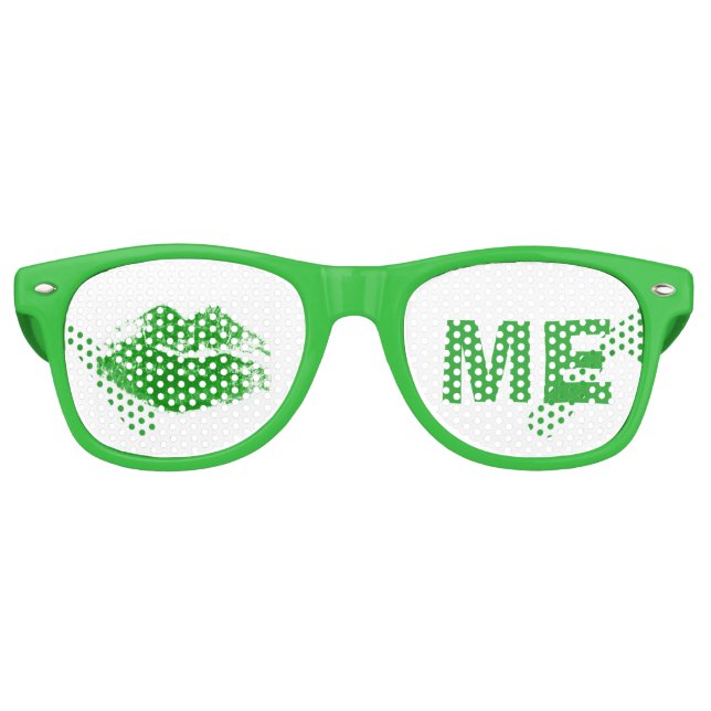 Lunettes De Fête Retro Funny Green Kiss Me Irish St. Patrick's Day (Devant)