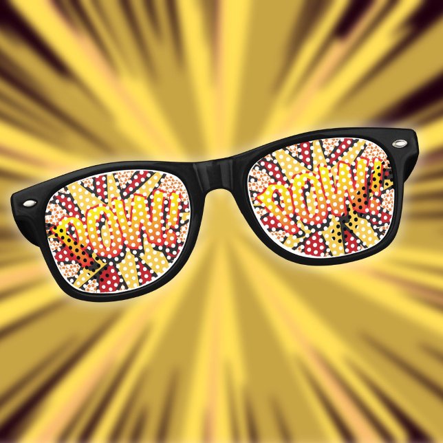 Lunettes De Fête Retro Funny moderne comic book POW (Funny Modern Comic Book POW Retro Sunglasses)