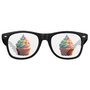 Lunettes De Fête Retro Gâteau de SlipperyJoe au glaçage tourbillonnant ar