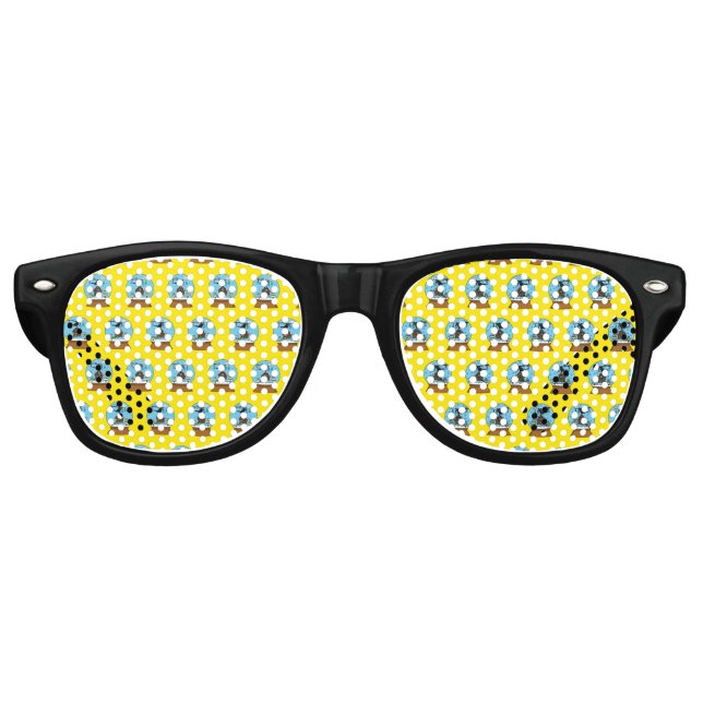 Lunettes De Fête Retro Globe des neiges avec chant Blackbird (Devant)