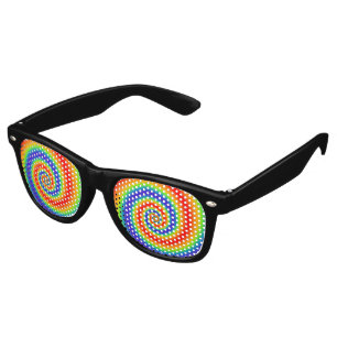 Lunettes De Fête Retro Gradient du Colorful Spiral Effect