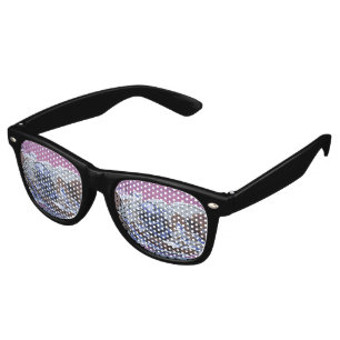 Lunettes De Fête Retro Graffiti bleu de crétin