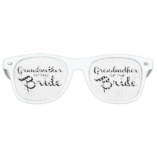 Lunettes De Fête Retro Grand-mère de la mariée noire sur blanc