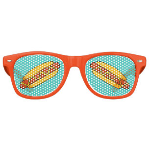 Lunettes De Fête Retro Grill De Baseball Ballpark Out BBQ Hot Dogs