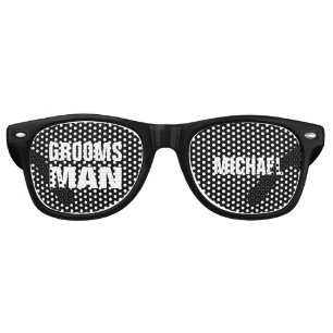 Lunettes De Fête Retro GROOMSMAN Wedding Favor Black and White A08