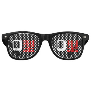 Lunettes De Fête Retro Groupe sanguin O Kanji Japonais