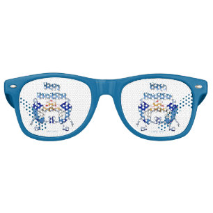 Lunettes De Fête Retro Hanoukka Dancing Dreidels et Jelly Doughnut