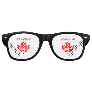 Lunettes De Fête Retro Hein canadien ? Feuille d'érable