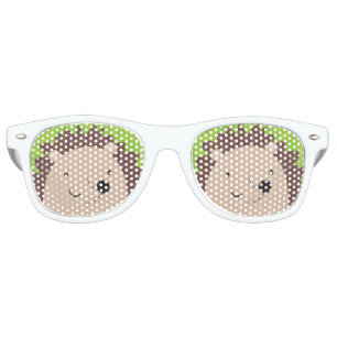 Lunettes De Fête Retro Hérisson heureux - amis de région boisée