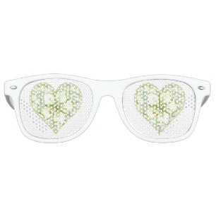 Lunettes De Fête Retro Hibiscus & dentelle BLANC