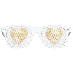 Lunettes De Fête Retro Hibiscus & dentelle JAUNE