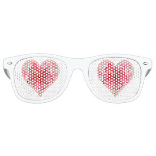 Lunettes De Fête Retro Hibiscus & dentelle RED