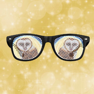 Lunettes De Fête Retro Hibou tacheté brun majestueux Lune jaune
