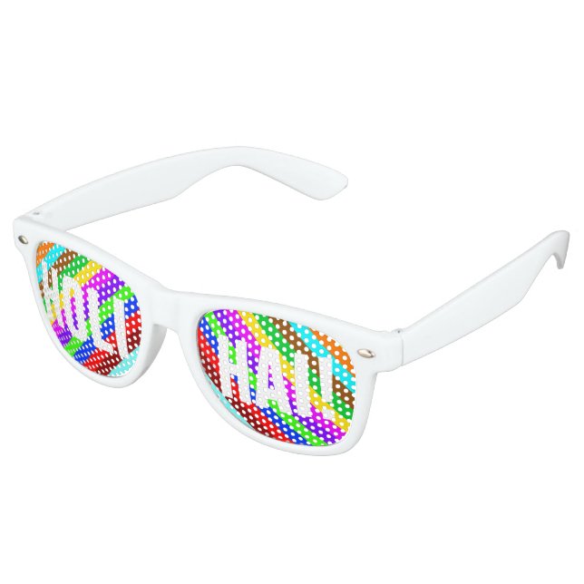 Lunettes De Fête Retro HOLI HAI coloré Stripes motif + vos idées (Angulaire)