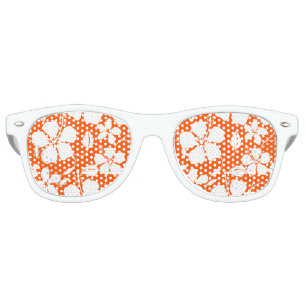 LUNETTES DE FÊTE RETRO HULA HAÏIENNE (HIBISCUS) ORANGE
