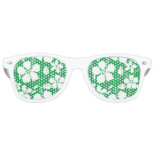 LUNETTES DE FÊTE RETRO HULA HAÏIENNE (HIBISCUS) VERT
