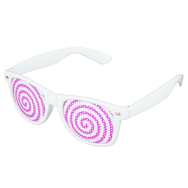 Lunettes De Fête Retro Hypnotized Pink Retro Sunglasses (Angulaire)