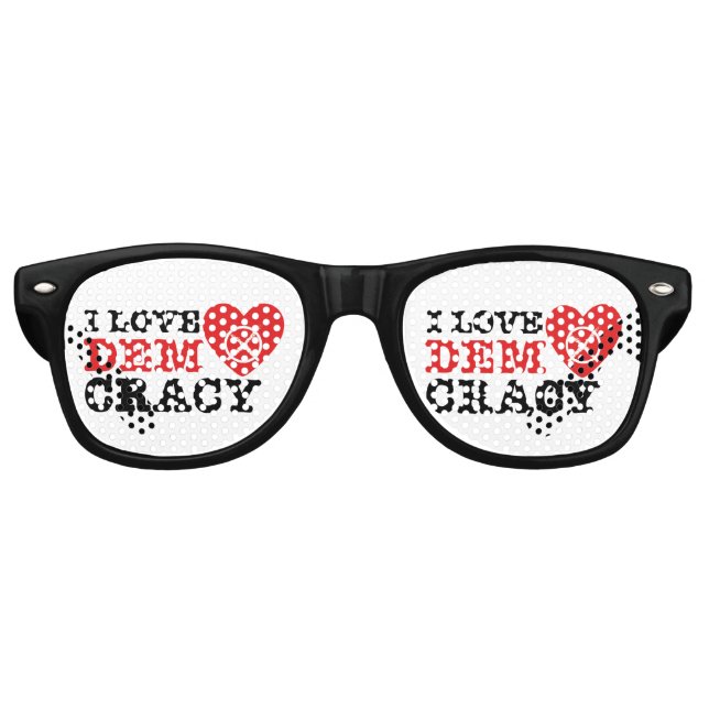Lunettes De Fête Retro I Love Democracy (Devant)