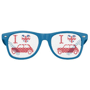 Lunettes De Fête Retro I love Mini Coopers