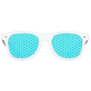Lunettes De Fête Retro Icy Aqua et Blue Snowflake Motif