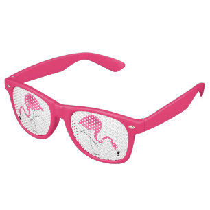 Lunettes De Fête Retro Illustration de Flamants roses roses mignons