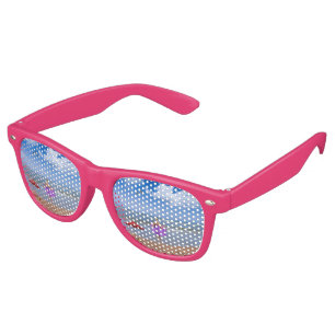 Lunettes De Fête Retro Image de la plage tropicale Têtes d'Adultes