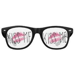 Lunettes De Fête Retro Impression de lèvres Kiss Me