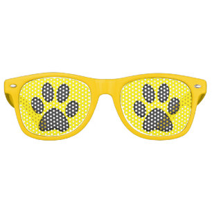 Lunettes De Fête Retro Imprimantes de pattes de chien