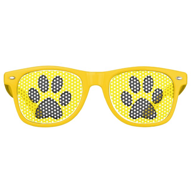 Lunettes De Fête Retro Imprimantes de pattes de chien (Devant)