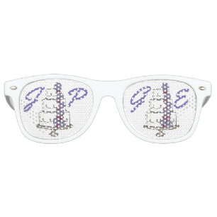 Lunettes De Fête Retro Initiales de couple personnalisées Mariage Faveurs