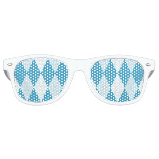 Lunettes De Fête Retro Jacquard bleu Peacock Petite forme diamant